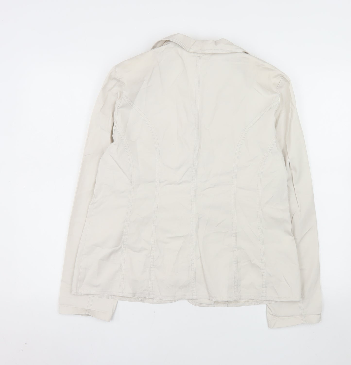 Artex-t Women Beige Cotton Blend Tailored Blazer UK 16