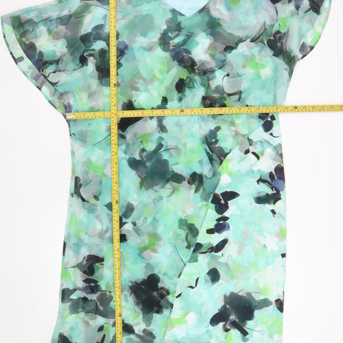 Personal Choice Women Green Floral Shift Dress Size 16 Wedding Party