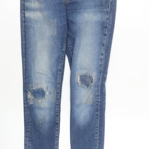 Superdry Men's Blue Distressed Slim Fit Skinny Jeans 28W 30L Denim