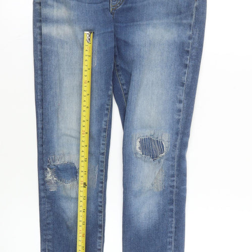 Superdry Men's Blue Distressed Slim Fit Skinny Jeans 28W 30L Denim