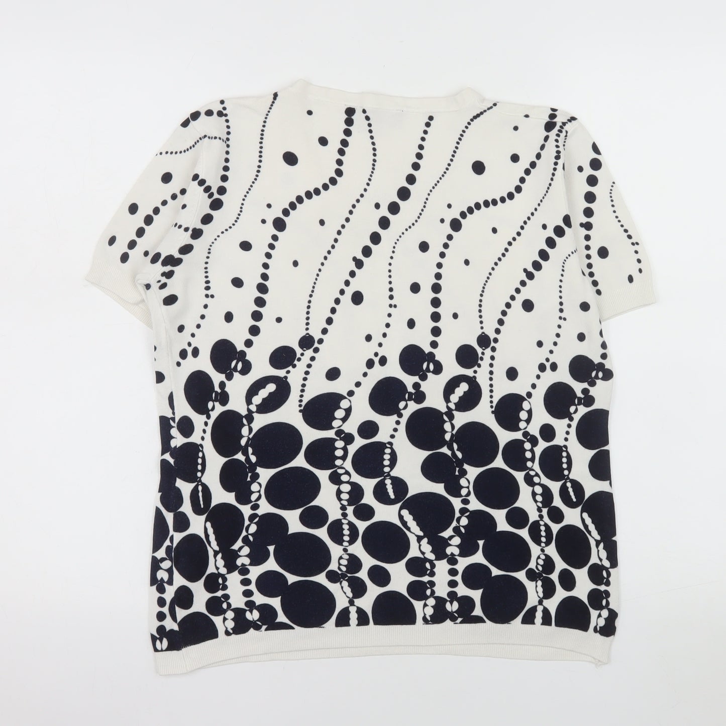 YOU YOU Women’s White Geometric Short Sleeve Stretch T-Shirt Size XL