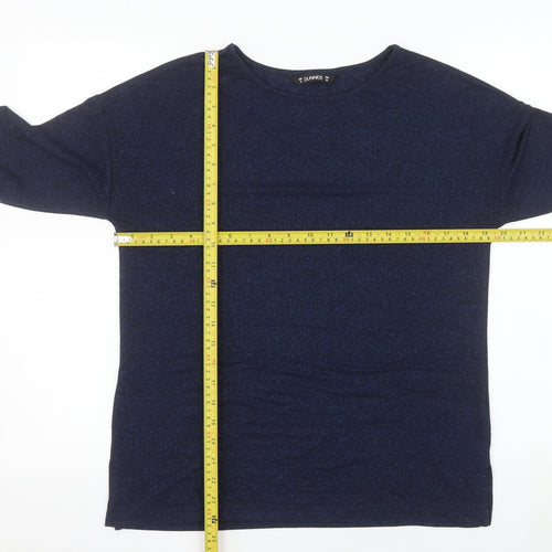 Dunnes Women’s Blue Glitter Long Sleeve Knit Blouse Size 10