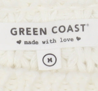 Green Coast Women Cream Grey Chunky Knit Pullover Jumper M