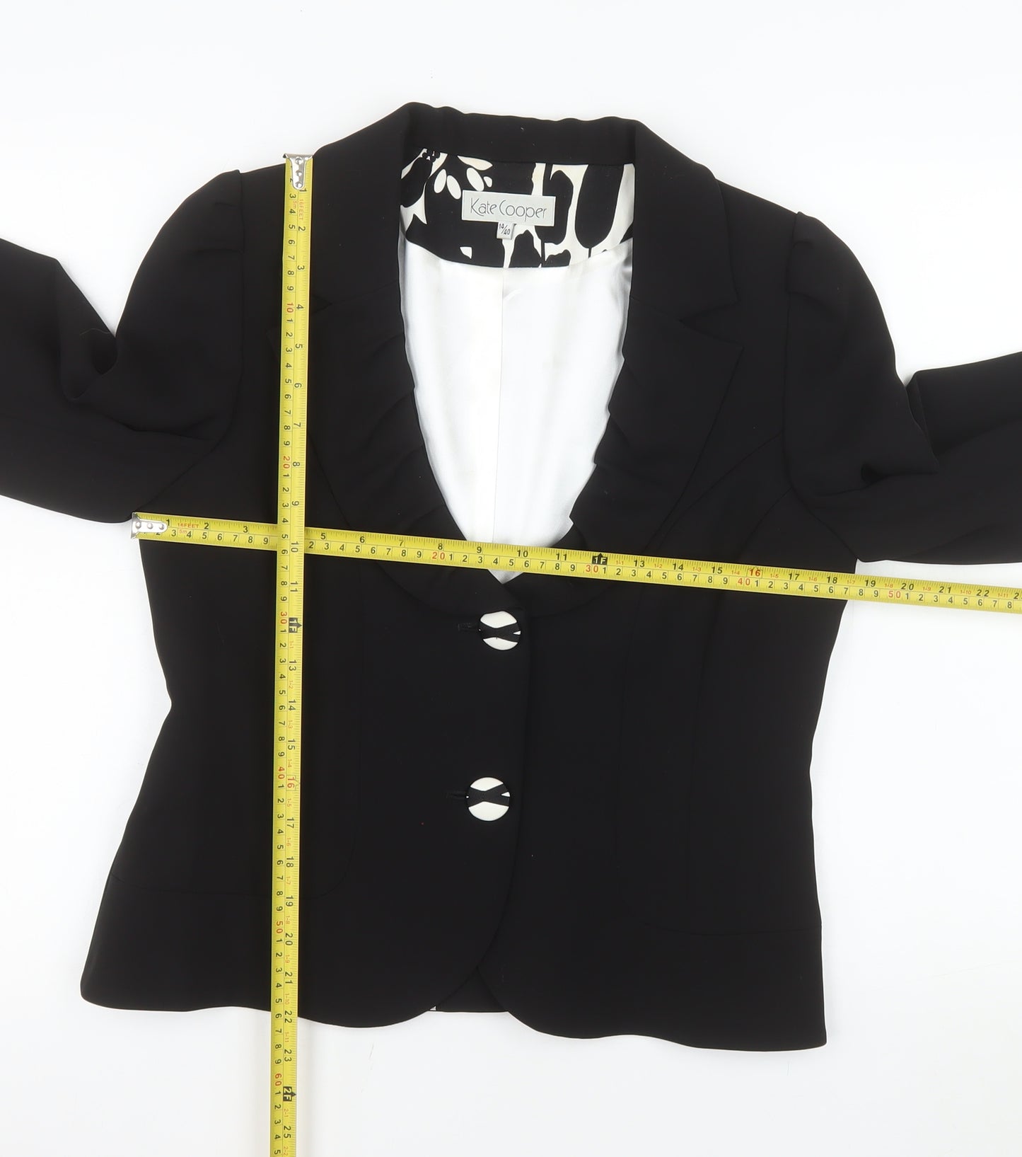 Kate Cooper Women's Black Size 14 Tailored Blazer Jacket