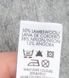 Dunnes Stores Women Grey Argyle Cardigan Size 16 Wool Blend