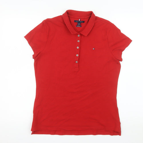 Tommy Hilfiger Men's Red Slim Fit Cotton Polo Shirt Size L