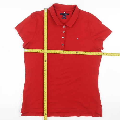 Tommy Hilfiger Men's Red Slim Fit Cotton Polo Shirt Size L