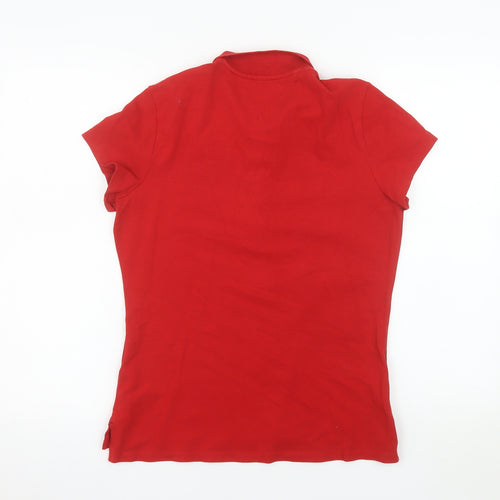 Tommy Hilfiger Men's Red Slim Fit Cotton Polo Shirt Size L