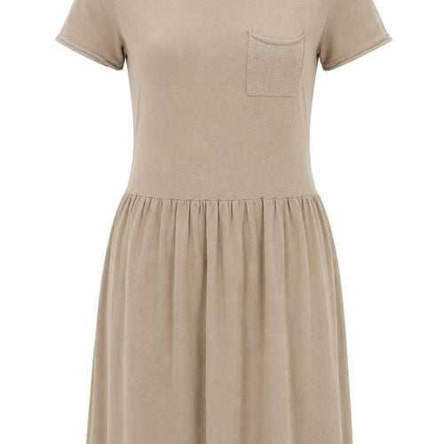 Grace & Mila Women’s Beige Skater Dress Size S Short Sleeve Knit