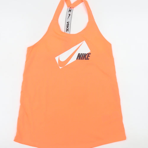 Nike Women Orange Dri-Fit Racerback Tank Top Size S