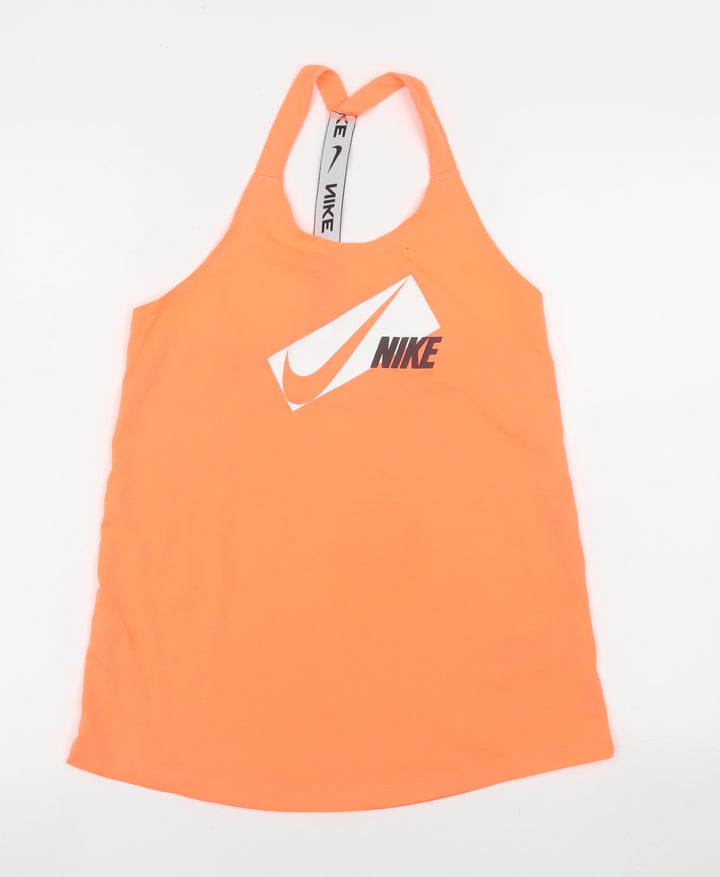 Nike Women Orange Dri-Fit Racerback Tank Top Size S