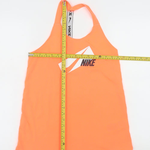 Nike Women Orange Dri-Fit Racerback Tank Top Size S