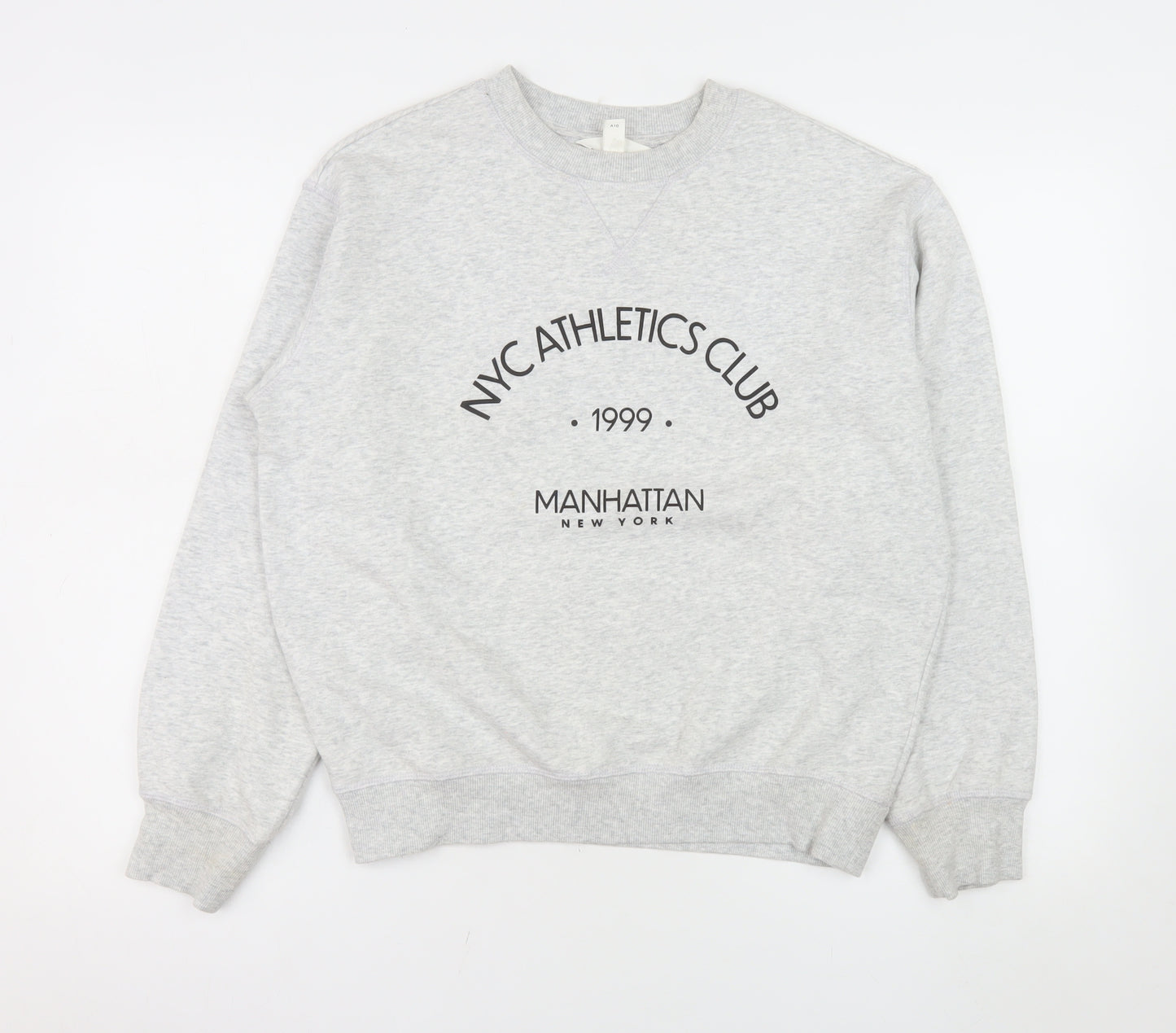 H&M Womens Grey NYC Athletics Club Sweatshirt XS Cotton Blend