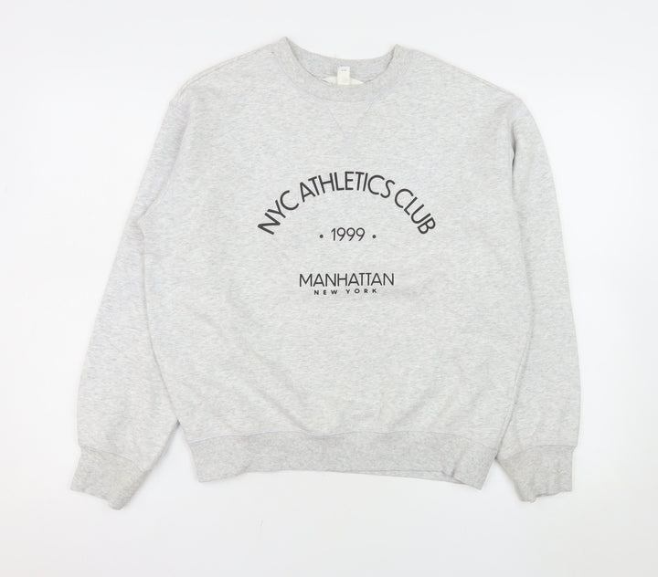 H&M Womens Grey NYC Athletics Club Sweatshirt XS Cotton Blend