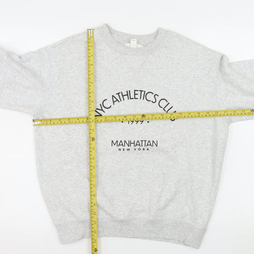 H&M Womens Grey NYC Athletics Club Sweatshirt XS Cotton Blend