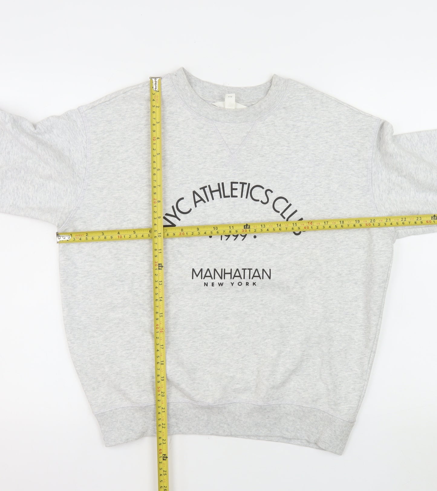 H&M Womens Grey NYC Athletics Club Sweatshirt XS Cotton Blend