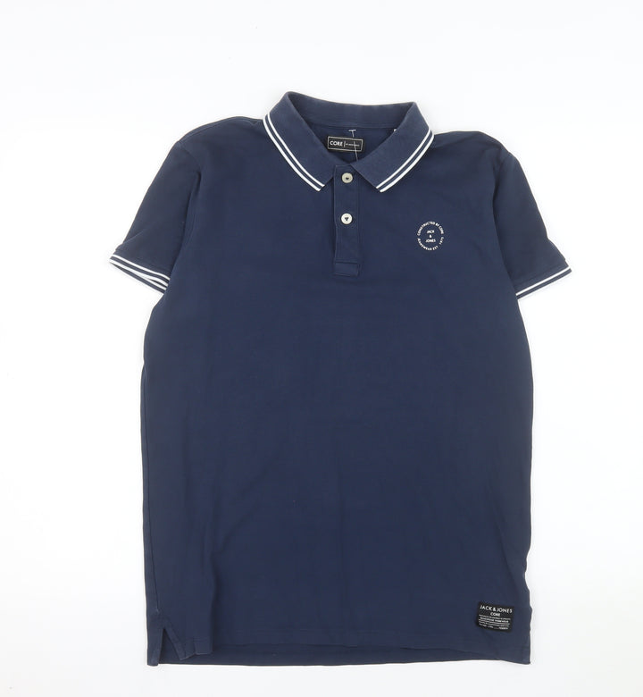 Jack & Jones Men's Blue Core Polo Shirt Size M Regular Fit