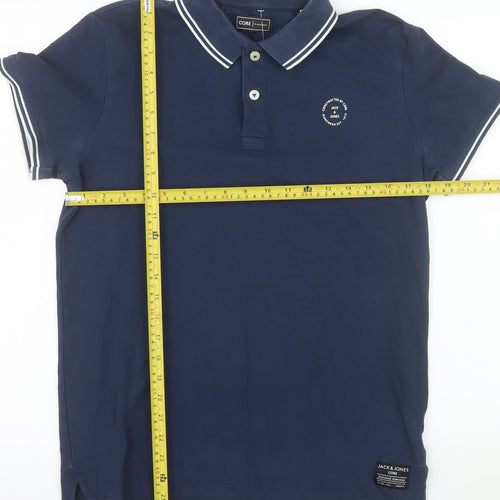 Jack & Jones Men's Blue Core Polo Shirt Size M Regular Fit