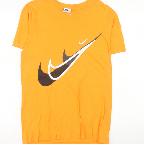 Nike Men's Orange Graphic Short Sleeve Cotton T-Shirt Size S