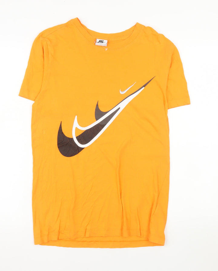 Nike Men's Orange Graphic Short Sleeve Cotton T-Shirt Size S