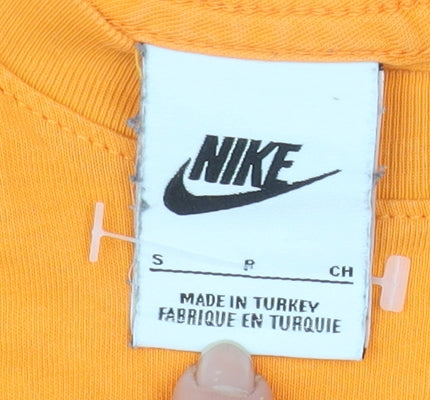 Nike Men's Orange Graphic Short Sleeve Cotton T-Shirt Size S