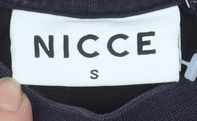 Nicce Men’s Blue Colourblock Cotton Crew Neck T-Shirt Size S