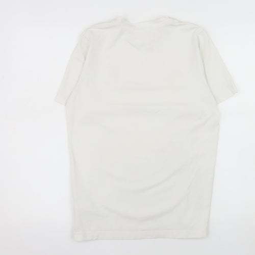 Adidas Boys Beige Gold Logo Football T-Shirt Size 14 Years
