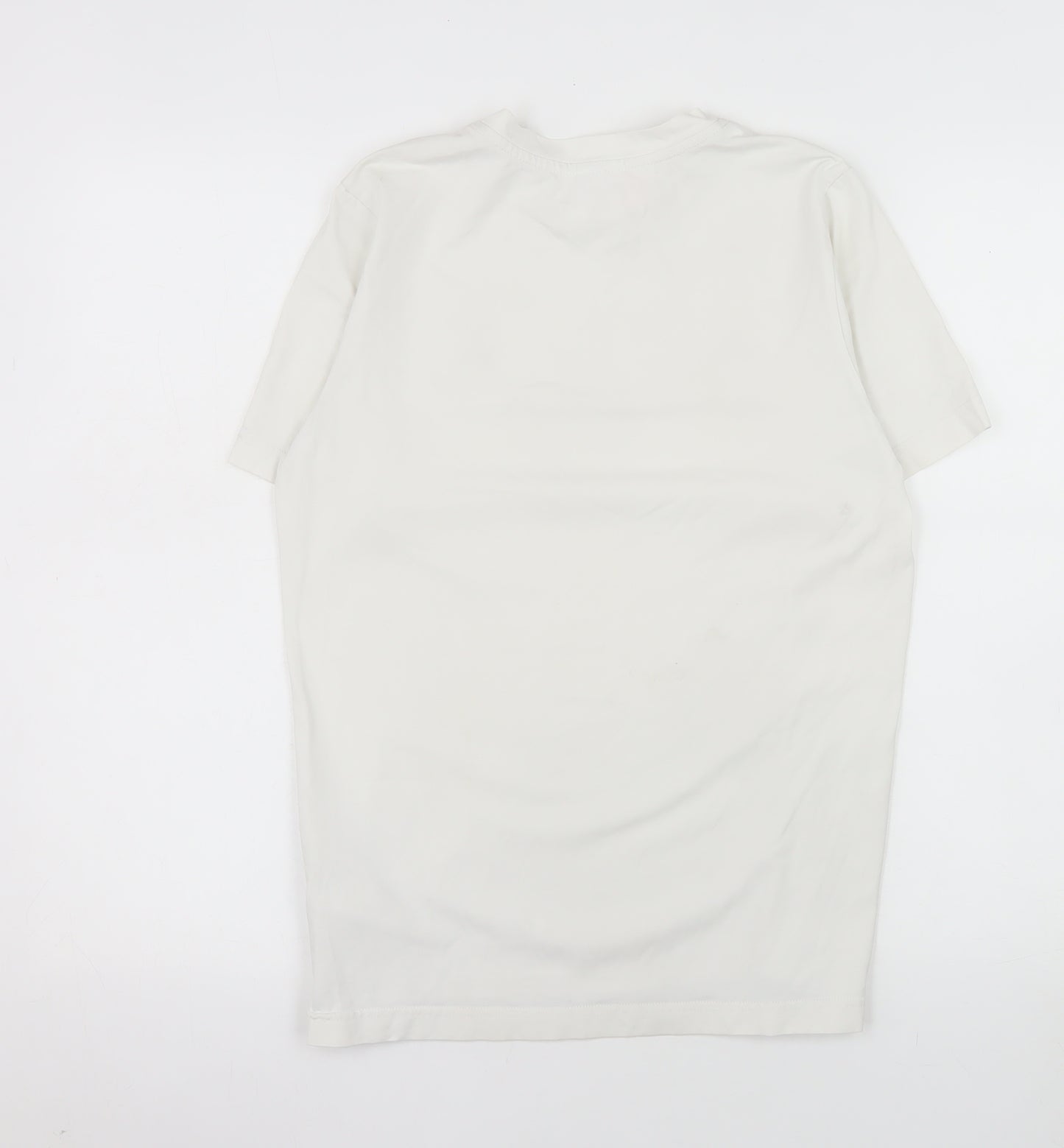 Adidas Boys Beige Gold Logo Football T-Shirt Size 14 Years