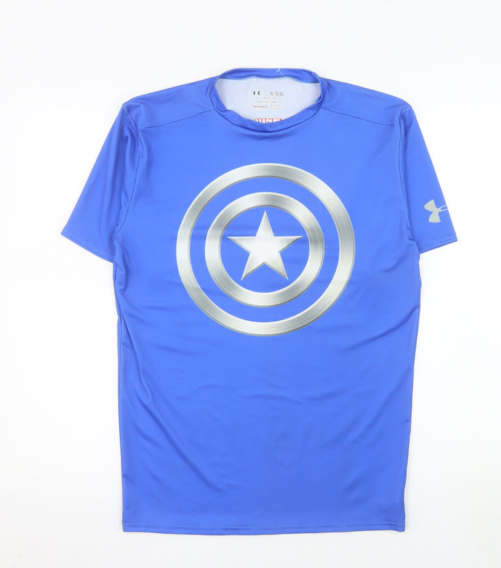 Under Armour Men Blue XL Compression Superhero Graphic T-Shirt