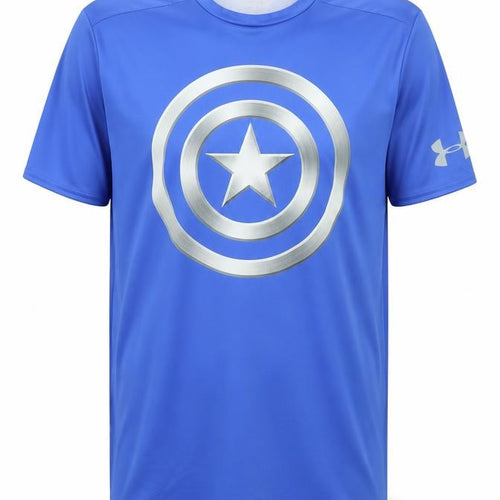 Under Armour Men Blue XL Compression Superhero Graphic T-Shirt