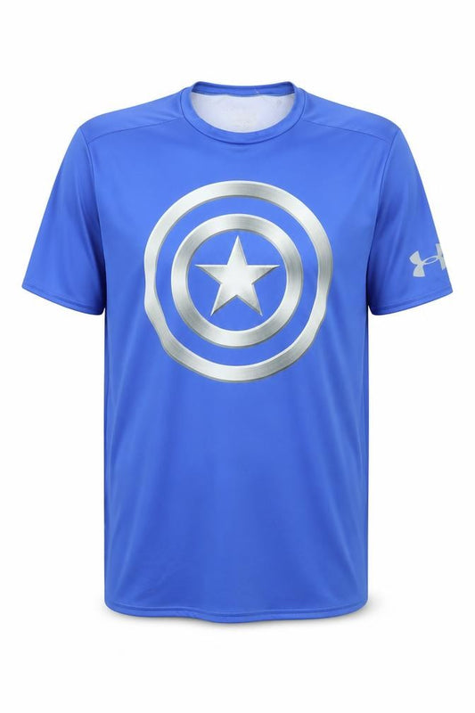 Under Armour Men Blue XL Compression Superhero Graphic T-Shirt