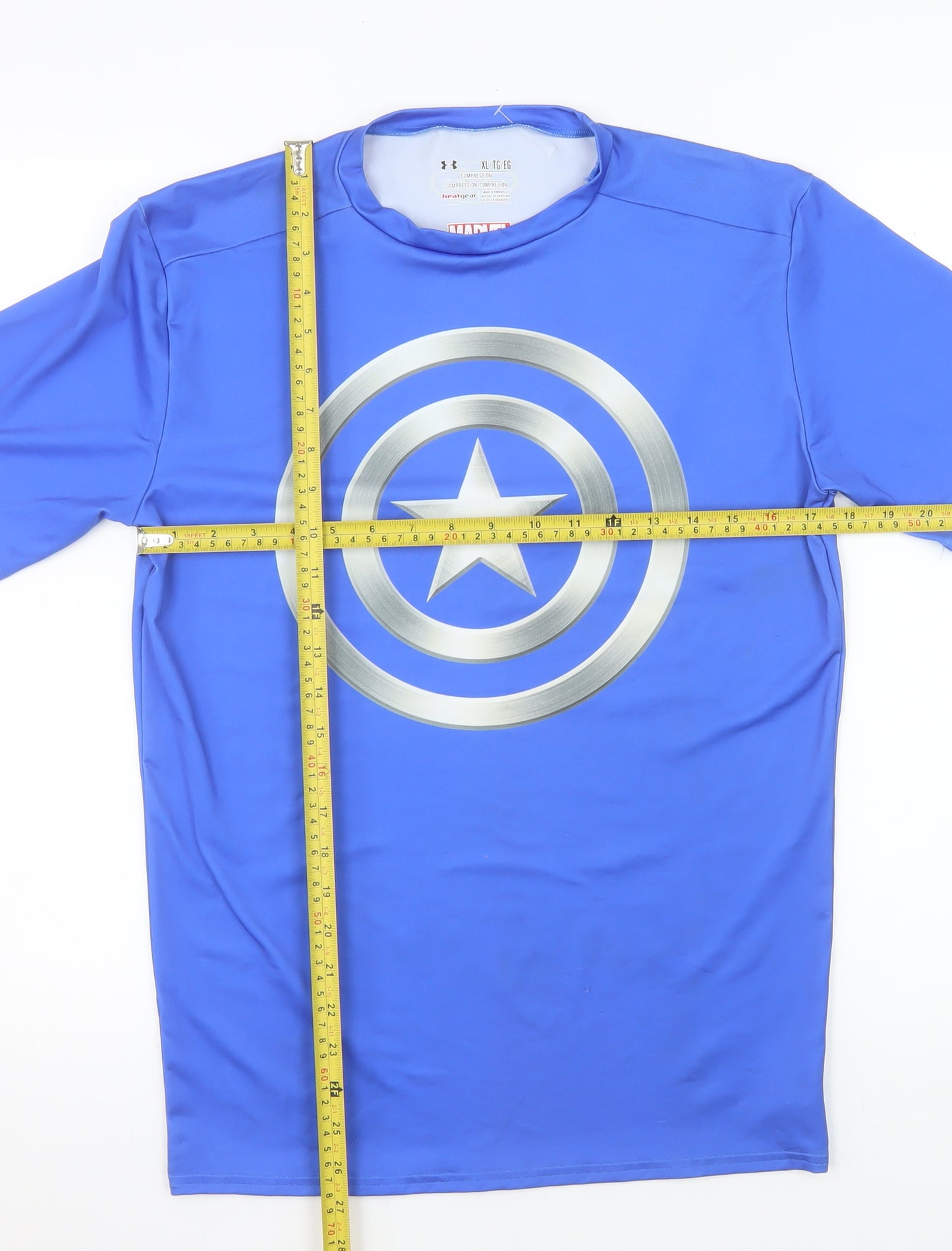 Under Armour Men Blue XL Compression Superhero Graphic T-Shirt