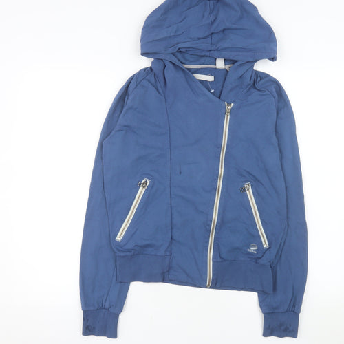 Adidas SLVR Women's Blue Hooded Zip Cotton Jacket Size M