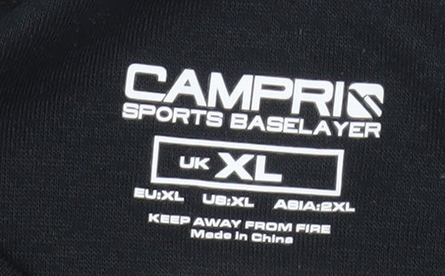 Campri Men's Black XL Long Sleeve Sports Base Layer Top