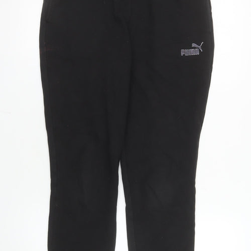 Puma Womens Black Cotton Jogger Trousers Size 12 Activewear
