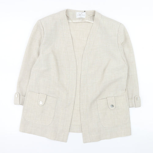 Eastex Women Beige Regular Fit Open Front Suit Jacket UK 10