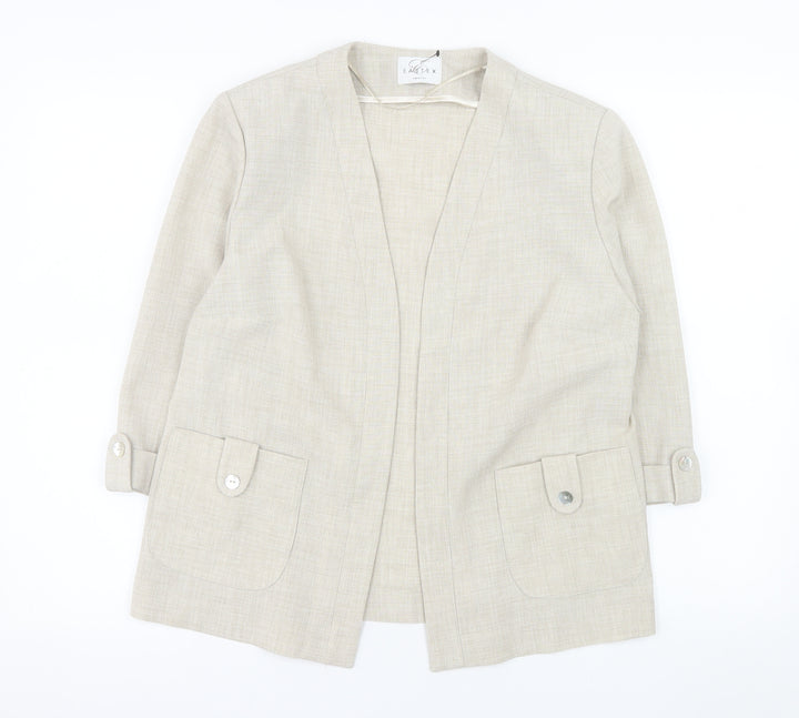Eastex Women Beige Regular Fit Open Front Suit Jacket UK 10