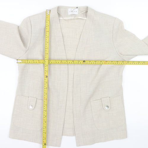 Eastex Women Beige Regular Fit Open Front Suit Jacket UK 10