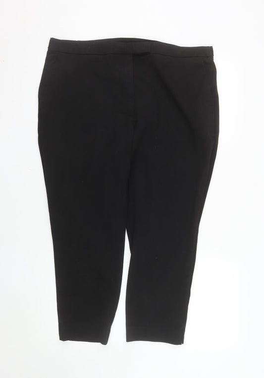 Marks and Spencer Womens Black Size 20 Tapered Trousers