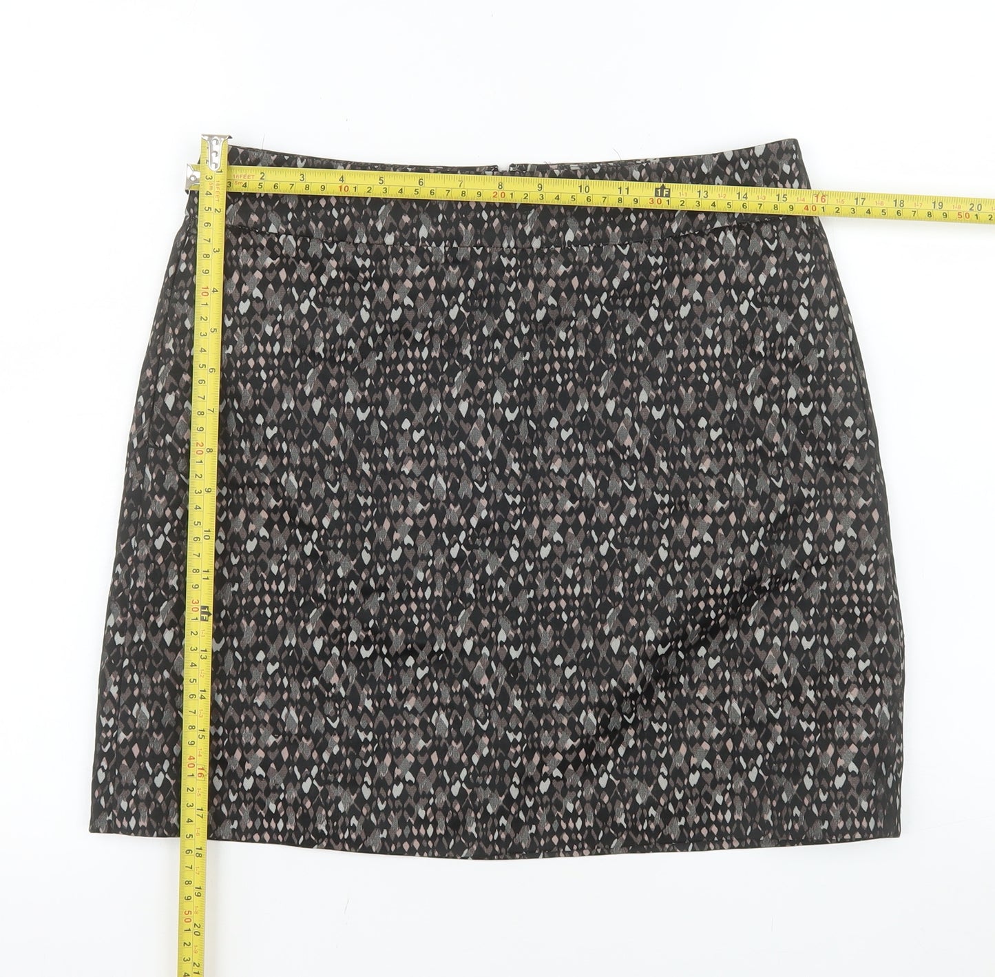 DKNY Women’s Black Geometric Pencil Skirt Size 10 Stretch Twill