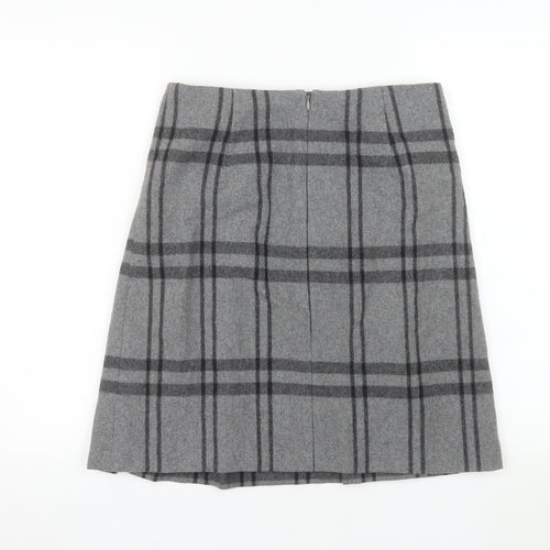 Marks and Spencer Women’s Grey Pleated Wool Blend Knee Length Skirt Size 10