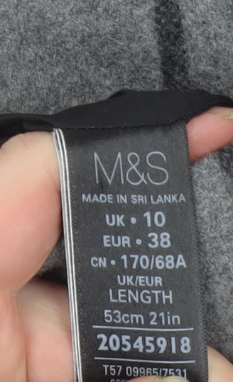 Marks and Spencer Women’s Grey Pleated Wool Blend Knee Length Skirt Size 10
