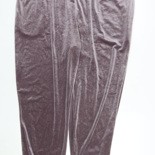 Simply Be Women's Grey Velvet Jogger Trousers Size 22 Plus