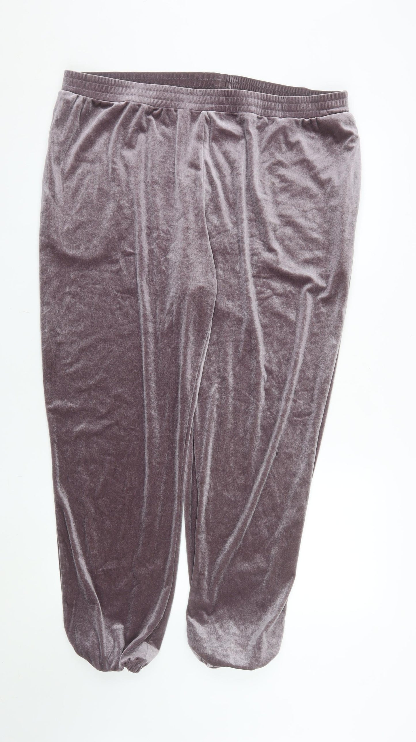 Simply Be Women's Grey Velvet Jogger Trousers Size 22 Plus