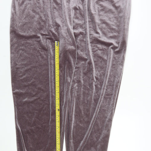 Simply Be Women's Grey Velvet Jogger Trousers Size 22 Plus