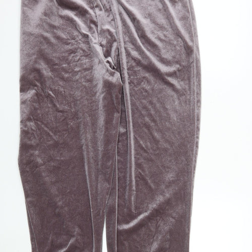 Simply Be Women's Grey Velvet Jogger Trousers Size 22 Plus