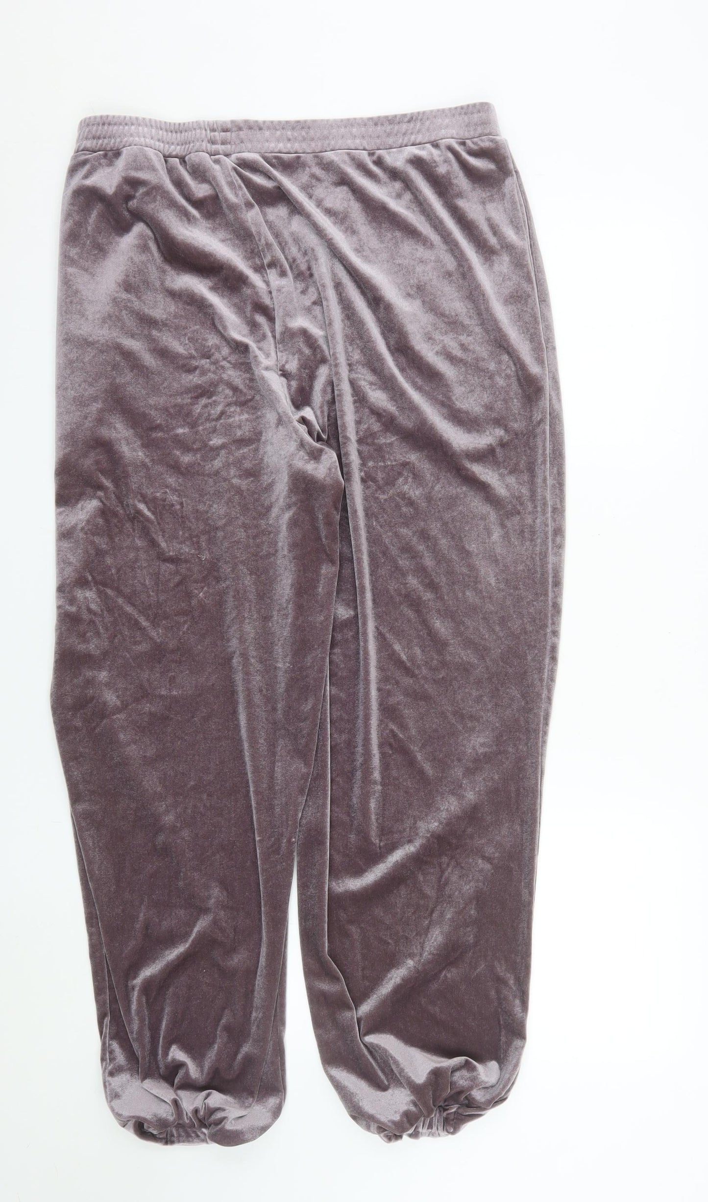 Simply Be Women's Grey Velvet Jogger Trousers Size 22 Plus