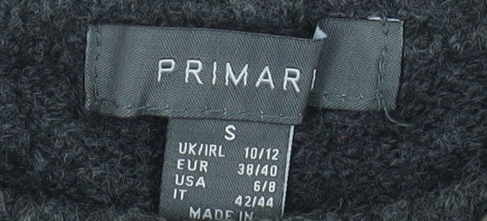 Primark Women's Grey Beaded Crew Neck Knit Jumper Size S 10/12