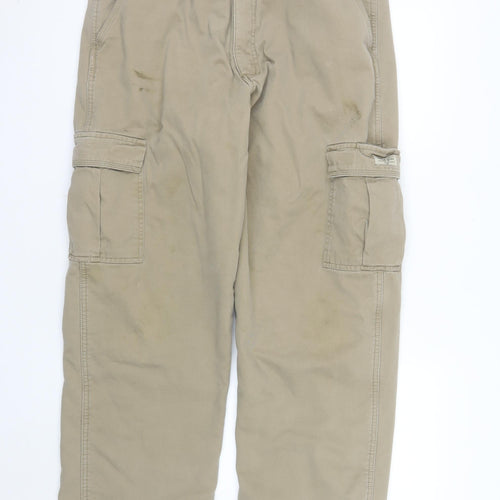 Wrangler Men's Beige Cargo Trousers 36x32 Cotton Workwear Pants