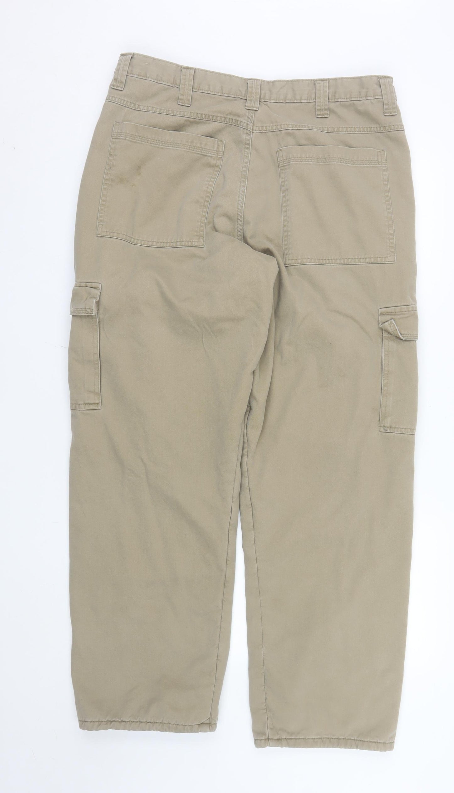 Wrangler Men's Beige Cargo Trousers 36x32 Cotton Workwear Pants